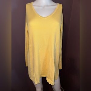 NWOT Whisper Knit by Louis Dell Olio Yellow V-neck Pullover Sweater, Size‎ M